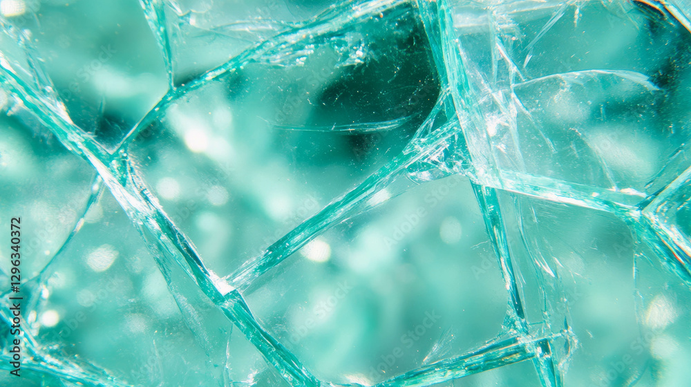 Poster Abstract broken glass texture with sharp fragments for modern design