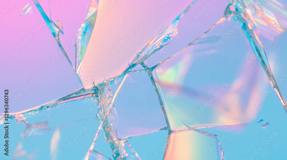 Poster abstract broken glass with gradient colors for modern design