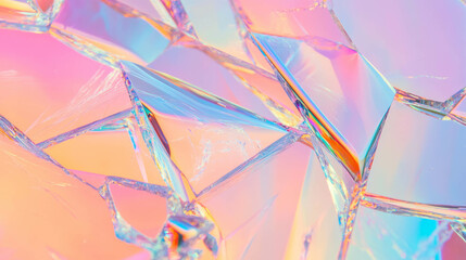 Vibrant abstract background with dichroic film effect on broken glass