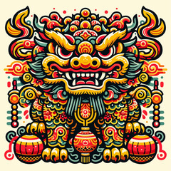 chinese dragon on white background