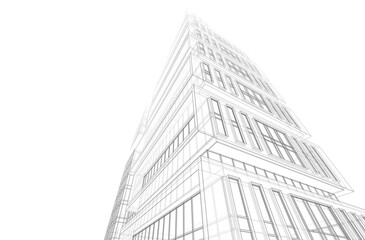 Fototapeta premium modern office building 3d rendering