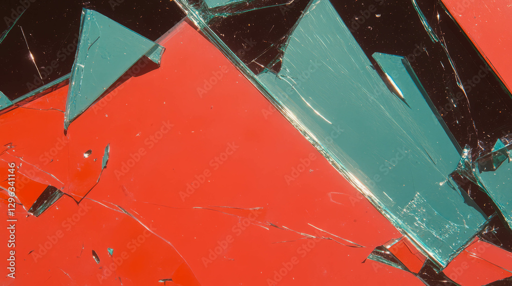 Poster vibrant abstract background with broken colored glass texture for design
