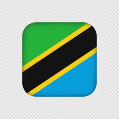 Tanzania square flag with gradient. Vector illustration.