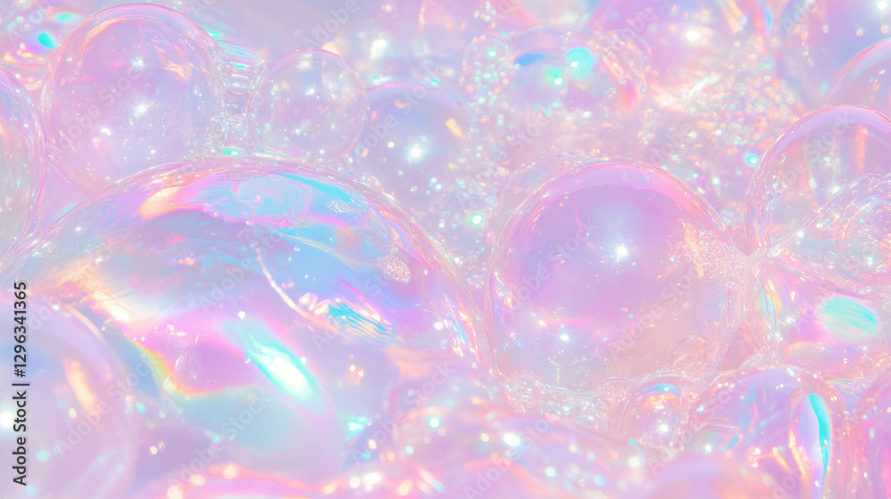 Poster iridescent bubble texture background for creative design and decoration
