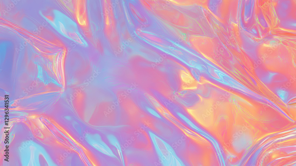 Poster iridescent bubble texture background with vibrant colors for creative design