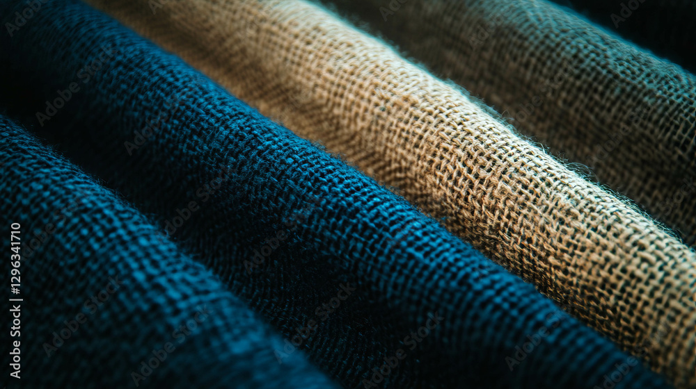 Poster burlap fabric texture with diverse colors and coarse weave for design backgrounds