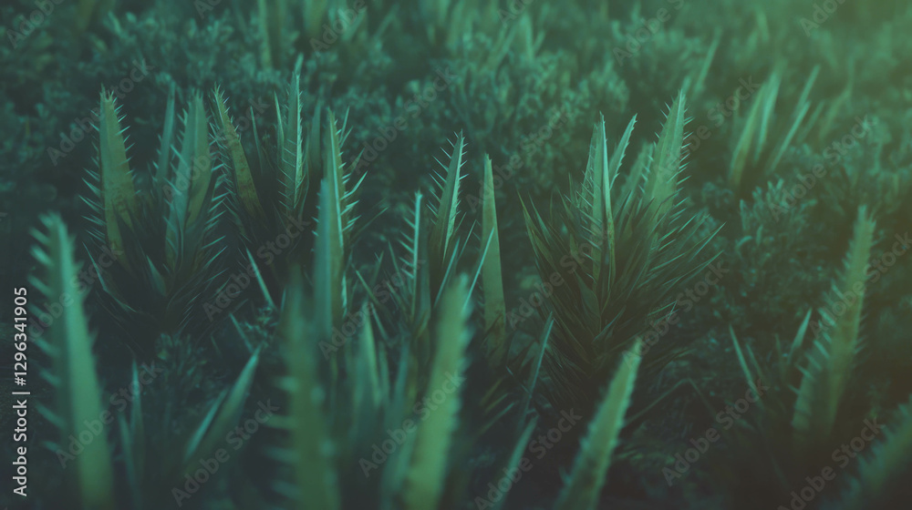 Poster sharp cactus spines texture background for botanical designs and nature themes
