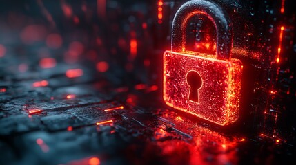 Digital illustration of a padlock symbolizing online protection and cybersecurity in the digital world, representing data security and privacy concepts