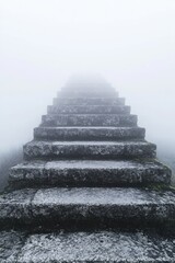 Mysterious Misty Staircase Into the Fog