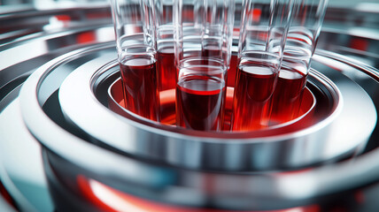 精密な医療技術 – 血液検査の遠心分離機と回転するサンプル