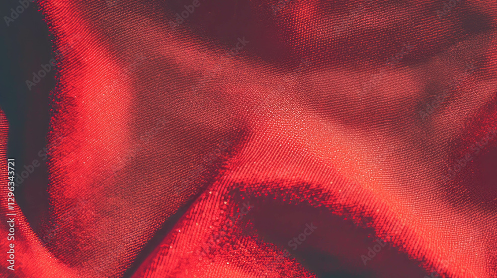 Poster Vibrant red canvas background with tight weave texture for design projects