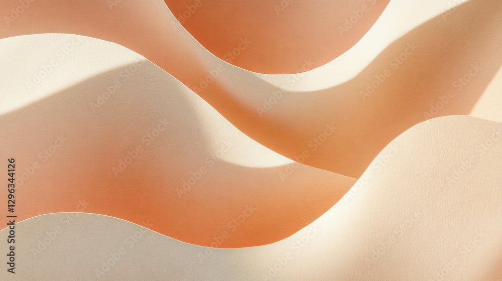 Aufkleber abstract design with cardboard cutout shapes in soft earth tones for artistic backgrounds