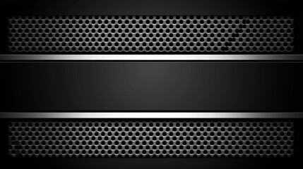 Abstract Metallic Background with Honeycomb Pattern and Lines