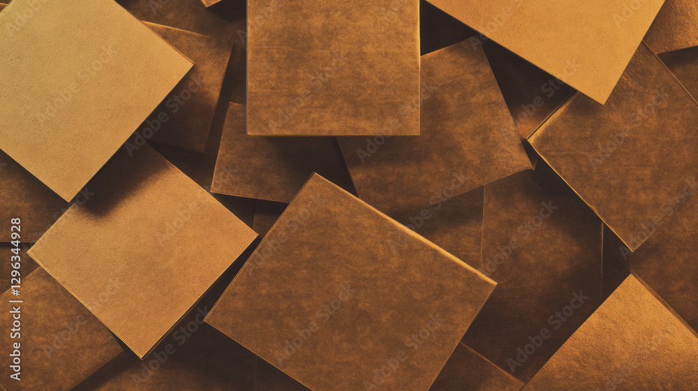 Poster abstract geometric design with layered cardboard cutout squares for creative backgrounds