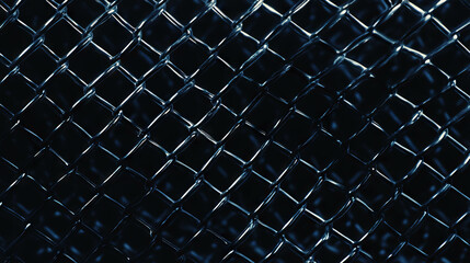 Fototapeta premium Industrial chain link fence texture with dark background for design and decoration