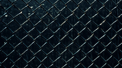 Industrial chain link fence texture with dark background for urban design