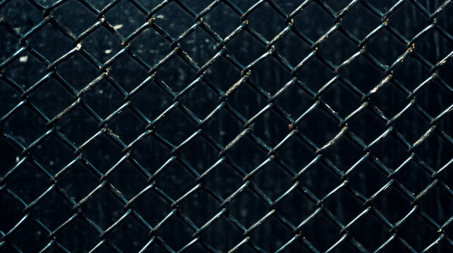 Industrial chain link fence texture with dark background for urban design