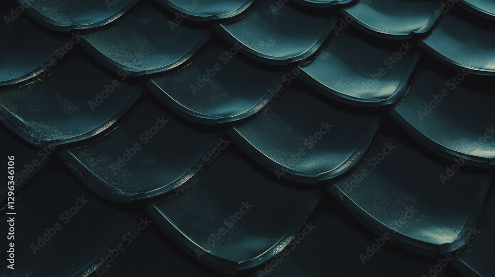 Poster rustic clay roof tiles background for architectural design