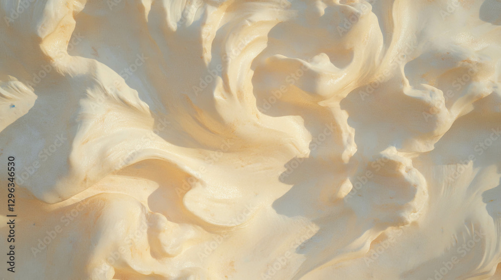 Poster clay sculpted texture with flowing details for creative design projects