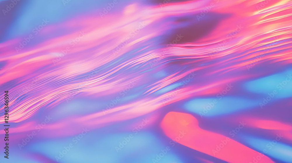 Poster Vibrant aurora borealis texture with dynamic colorful waves for background design