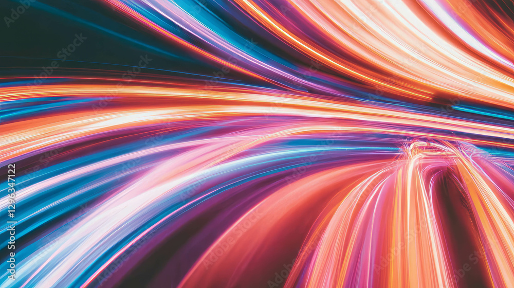 Poster vibrant abstract background with colorful light trails