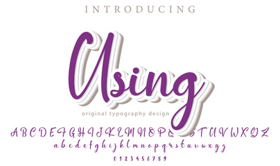 Using Font Stylish brush painted an uppercase vector letters, alphabet, typeface