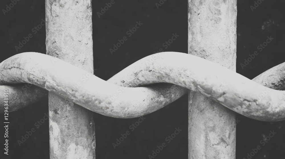 Poster industrial concrete texture with cracks and exposed rebar design for architectural background