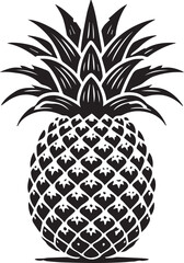 Obraz premium pineapple clipart vector, pineapple vector illustration, pineapple silhouette logo vector, pineapple black and white background