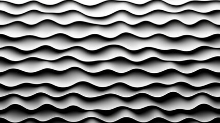 Abstract Wavy Pattern in Black and White Textured Background Design