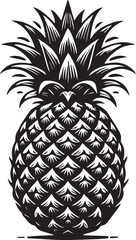 Obraz premium pineapple clipart vector, pineapple vector illustration, pineapple silhouette logo vector, pineapple black and white background