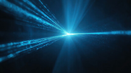 Obraz premium Abstract blue light trails in dark space