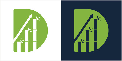 Letter D bamboo vector logo icon template
