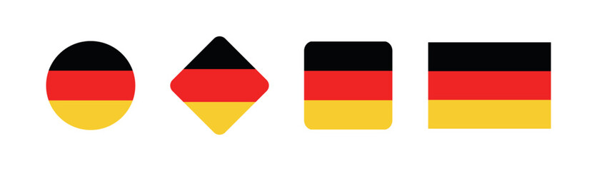 
Vector Germany National Flag icon collection. Flag set of Germany various styles.