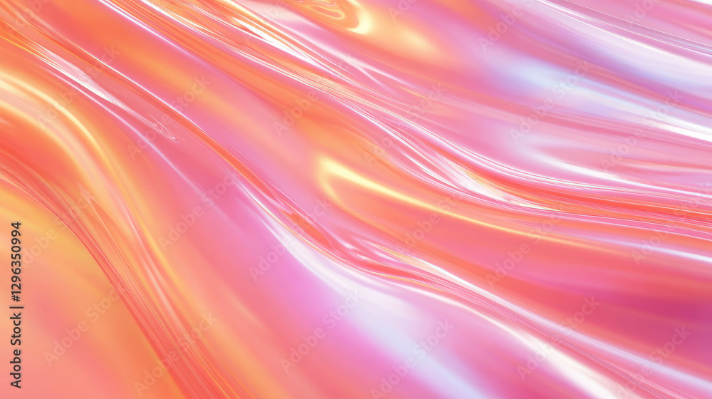 Aufkleber Vibrant abstract wave pattern with colorful gradient curved lines
