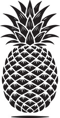 Obraz premium pineapple clipart vector, pineapple vector illustration, pineapple silhouette logo vector, pineapple black and white background