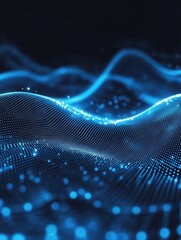 Blue virtual technology background with lines and grids