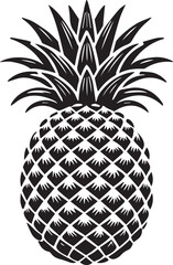Obraz premium pineapple clipart vector, pineapple vector illustration, pineapple silhouette logo vector, pineapple black and white background
