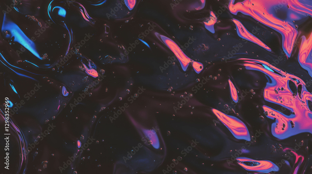 Poster abstract dark oily water surface texture with vibrant colors for artistic background design