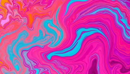 Fototapeta premium Vibrant abstract fluid art, swirling patterns, intense red and turquoise colors, psychedelic marbling effect, high contrast