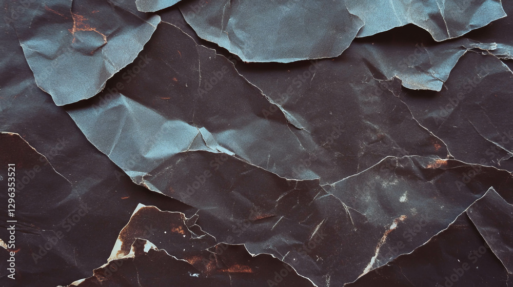 Poster Torn dark paper texture background for artistic and creative design projects