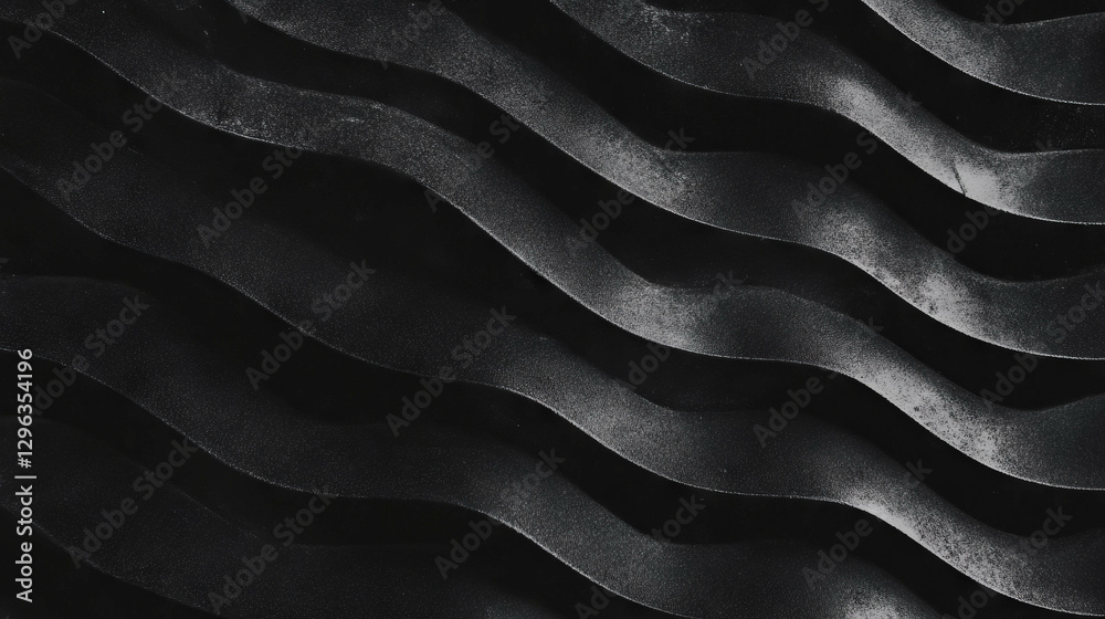 Poster Dark textured plastic background with wavy patterns for modern design projects
