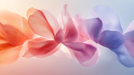 Fototapeta premium Delicate flowing floral petals displaying beautiful shades and ethereal textures