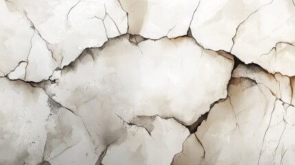Obraz premium A cracked and weathered stone wall with visible fissures present