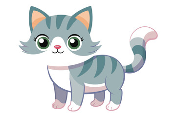 Obraz premium kawaii cute cat cartoon characters vector