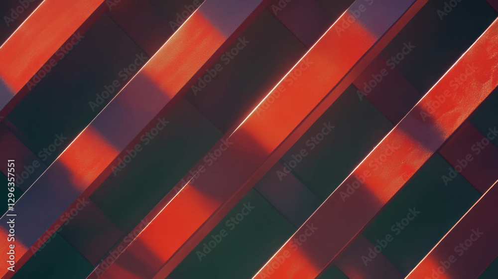 Poster Abstract diagonal intersecting lines background in vibrant colors for modern design