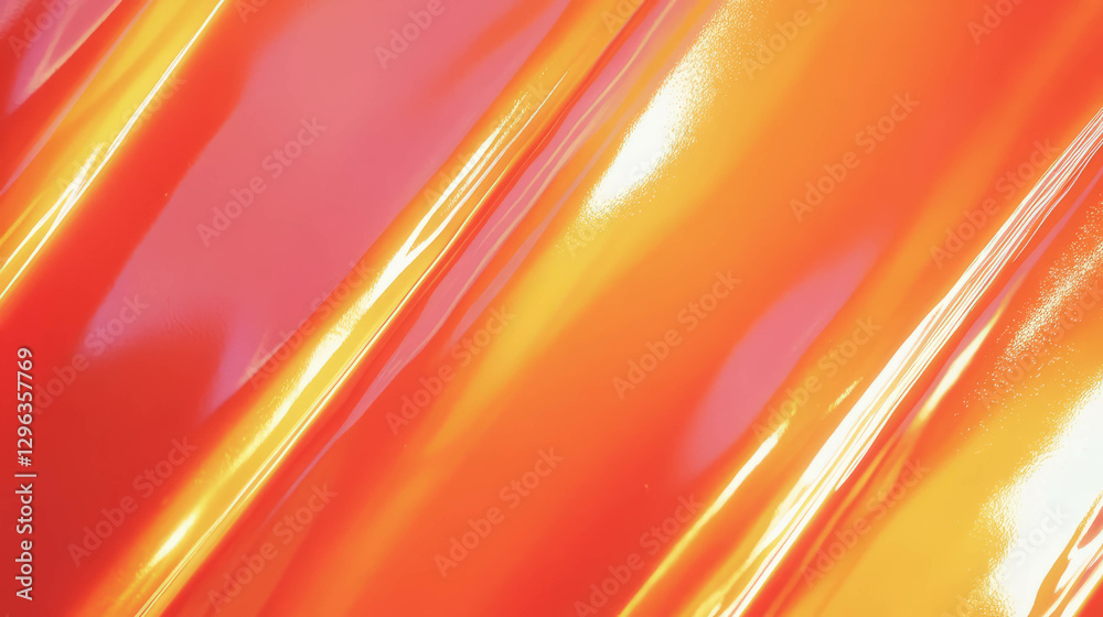 Aufkleber Vibrant abstract background with diagonal textured lines in red and orange tones