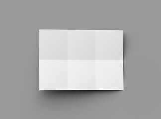 3d rendered image of a A4 sheet with square bends isolated on a transparent background