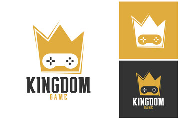 Crown Game Console Joystick Kingdom King Logo Design