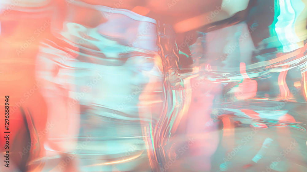 Poster Abstract distorted mirror reflections with vibrant colors for creative design