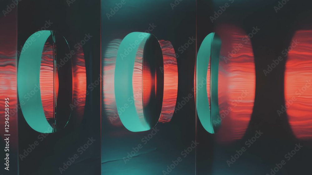 Aufkleber Abstract reflections and distorted mirror patterns in modern design